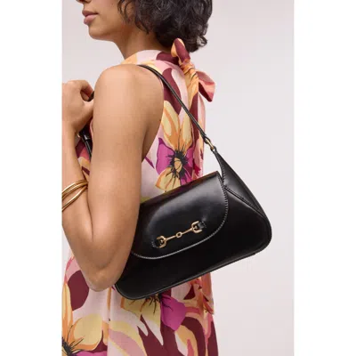 Sam Edelman Loraine Flap Leather Shoulder Bag In Black