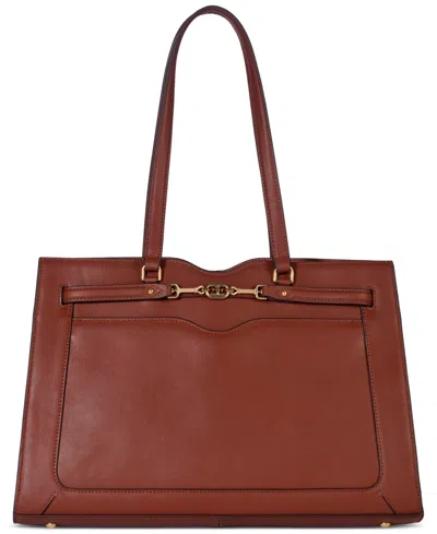 Sam Edelman Loraine Leather Box Tote In Brandy