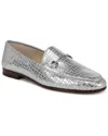 Sam Edelman Loraine Glamour Bit Loafer Matte Silver Fabric In Silver
