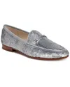 Sam Edelman Loraine Glamour Bit Loafer Matte Silver Fabric In Gray