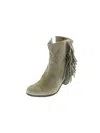 SAM EDELMAN LOUIE WOMENS SUEDE FRINGE ANKLE BOOTS