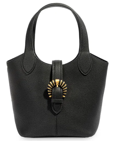Sam Edelman Lucy Buckle Leather Medium Crossbody Handbag In Black