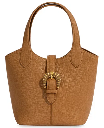 Sam Edelman Lucy Buckle Leather Medium Crossbody Handbag In Brown