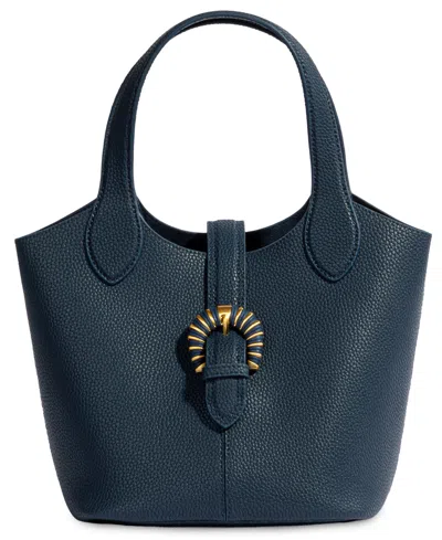 Sam Edelman Lucy Buckle Leather Medium Crossbody Handbag In Navy,blue Marine