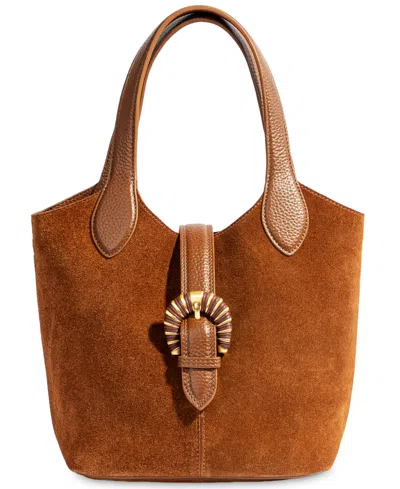 Sam Edelman Lucy Buckle Medium Crossbody Handbag In Brown