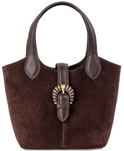 Sam Edelman Lucy Buckle Medium Crossbody Handbag In Brown