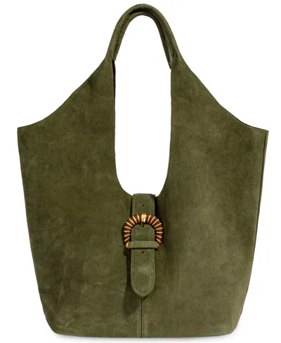 Sam Edelman Lucy Buckle Medium Double Handle Tote Handbag In Green