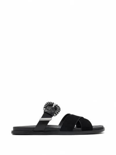 Sam Edelman Lucy Buckle-fastening Flat Sandals In Black