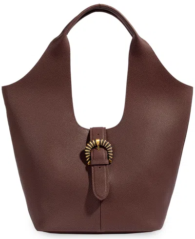 Sam Edelman Lucy Medium Buckle Tote Handbag In Burgundy
