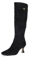 Sam Edelman Lyla Womens Suede Solid Knee-high Boots In Black