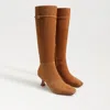 Sam Edelman Sylvia Wide Calf Knee High Boot Frontier Brown Suede In Brown