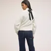 SAM EDELMAN SAM EDELMAN LYRIC BACK TIE SWEATER GARDENIA