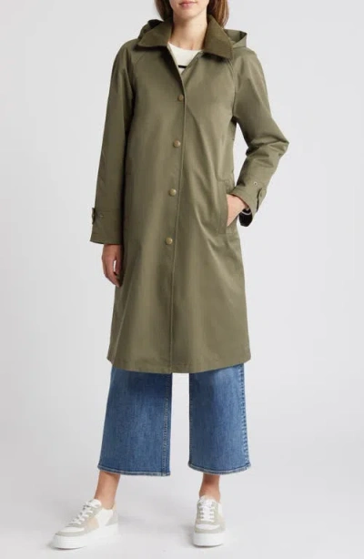 Sam Edelman Mac Longline Coat With Removable Hood In Loden