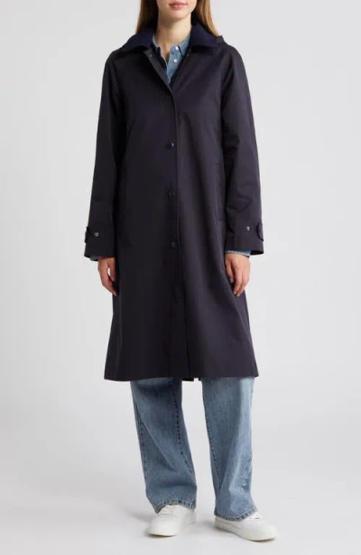 Sam Edelman Mac Longline Coat With Removable Hood In Navy