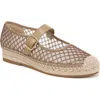 Sam Edelman Mackiemesh Mary Jane Platform Espadrille In Brushed Gold/cyprus Tan