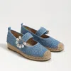 Sam Edelman Maddy Orchid Mary Jane Espadrille Royal Sky Blue Lace In Blue