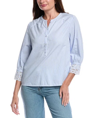 Sam Edelman Madelyn Lace Cuff Blouse In Multi