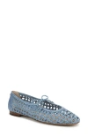 Sam Edelman Marcie Ballet Flat Light Denim Blue Woven Fabric