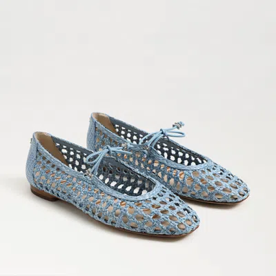 Sam Edelman Marcie Ballet Flat Light Denim Blue Woven Fabric