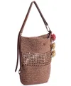 Sam Edelman Marcie Open Weave Raffia Bucket Bag In Brown