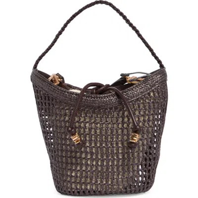Sam Edelman Marcie Open Weave Small Bucket Crossbody Bag In Brown