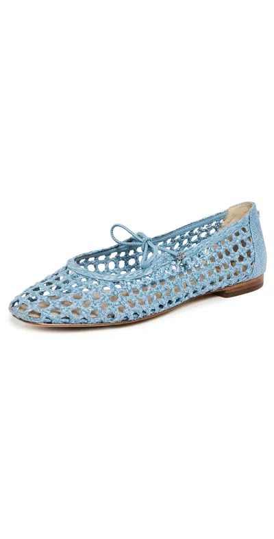 Sam Edelman Marcie Woven Mary Jane Flats Light Denim Blue