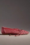 Sam Edelman Marcie Woven Raffia Ballet Flats In Red