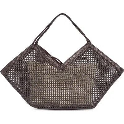 Sam Edelman Marcie Woven Tote In Dark Brown