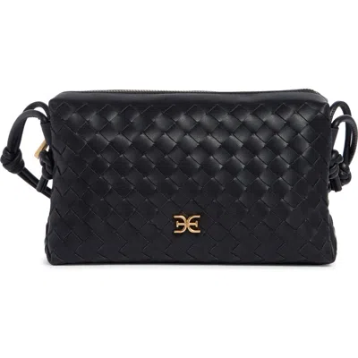 Sam Edelman Margo Small Woven Crossbody Bag In Black