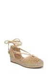 Sam Edelman Margot Ankle Wrap Platform Espadrille In Brown