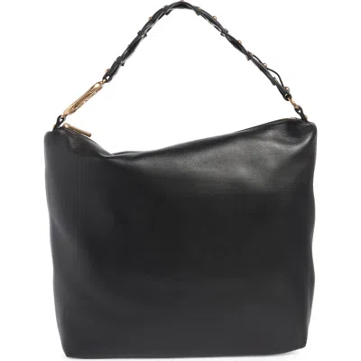 Sam Edelman Marilyn Chain Link Leather Shoulder Bag In Black