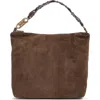 Sam Edelman Marilyn Chain Link Suede Shoulder Bag In Brown