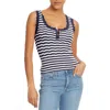 Sam Edelman Mariyah Scallop Tank Top In Navy Stripe