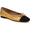 Sam Edelman Women's Marley Cap-toe Ballet Flats In Medallion Gold/black