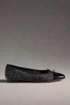 Sam Edelman Marley Tweed Toe Cap Ballet Flats Black In Black