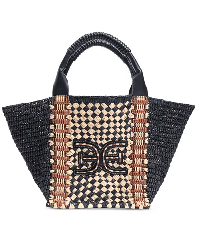 Sam Edelman Marley Raffia Collapsible Large Tote In Black