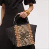 SAM EDELMAN SAM EDELMAN MARLEY RAFFIA COLLAPSIBLE SMALL TOTE BLACK MIX