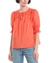 Sam Edelman Marlie Pintuck Blouse In Red