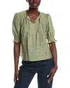 Sam Edelman Marlie Pintuck Blouse In Green