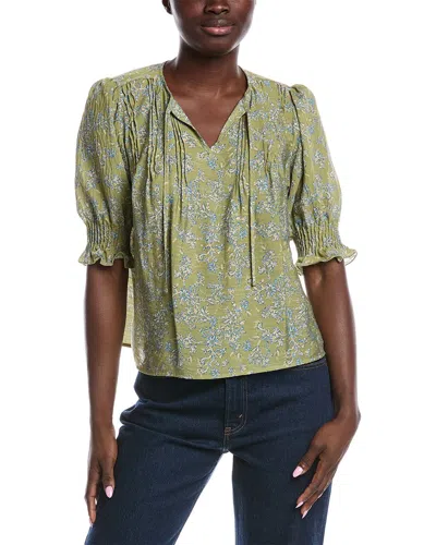 Sam Edelman Marlie Pintuck Blouse In Green