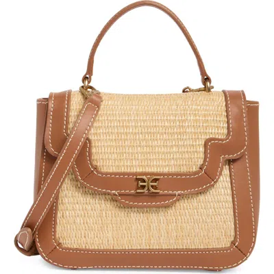 Sam Edelman Marsella Woven Top Handle Bag In Cognac