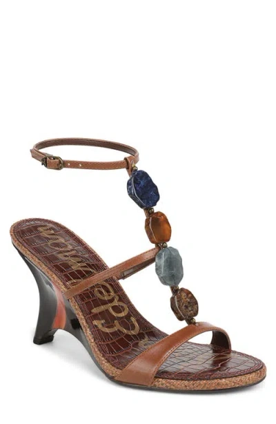 Sam Edelman Massey Ankle Strap Wedge Sandal In Animal Print