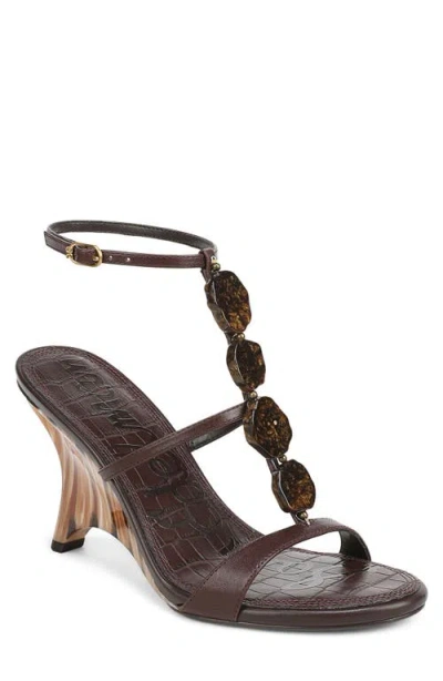 Sam Edelman Massey Ankle Strap Wedge Sandal In Brown