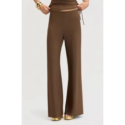Sam Edelman Matte Jersey Straight Leg Pants In Brown