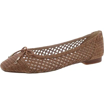 Sam Edelman May Womens Woven Toe Cap Ballet Flats In Brown
