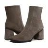 Sam Edelman Mayla Boots Women's 8.5 Brown Leather Square Toe Ankle Bootie Khd383 In Brown