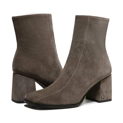 Sam Edelman Mayla Boots Women's 7 Gray Block Heel Square Toe Ankle Bootie Khd302