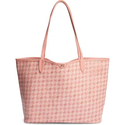 Sam Edelman Medium Harper Monogram Shopper Tote In Coral