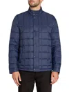 Sam Edelman Men's Box-quilted Full-zip Puffer Jacket In Midnight Blue