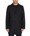 Sam Edelman Men's Coat With Faux-leather Trim In Charcoal